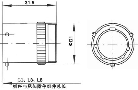 XC電連接器尺寸圖